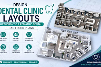 design dental clinic layouts, orthodontic and pediatric dental cad floor plans