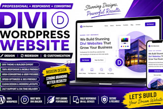 build, design or redesign divi wordpress website with divi builder