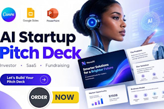 design an ai startup investor pitch deck business presentation ai pitch deck