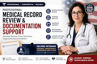 professional medical record review and documentation support