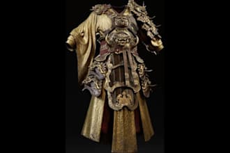 design custom cosplay costumes 3d armor props for anime game characters
