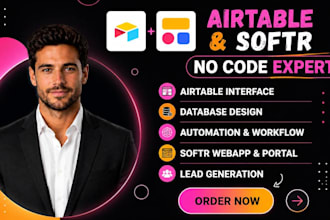 setup airtable automation, n8n ai, airtable database crm, clay com, softr expert