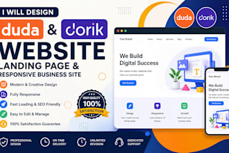 design duda and dorik website landing page and responsive business site
