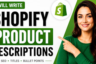 write SEO shopify product descriptions and product titles