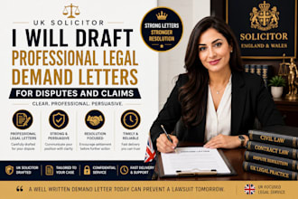 draft UK legal demand letters for disputes and claims