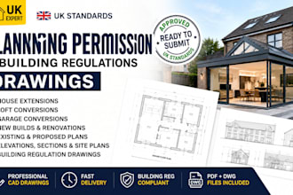 design UK house extension plans for planning permission and building regs
