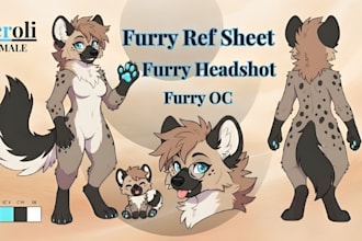 furry headshot fusona headshot furry reference sheet fursona commission furry oc