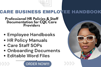create employee handbook, HR policies and policy manual for care businesses