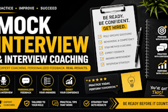 coach you through a mock job interview with expert feedback
