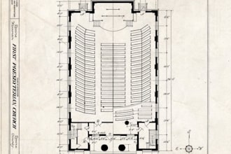 create 3d church interior design, rendering and floor plan