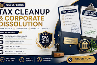provide CPA tax cleanup and corporate dissolution services