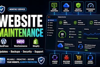 provide monthly wordpress and shopify maintenance