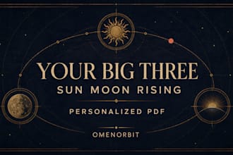 interpret your sun moon and rising signs in a clear PDF