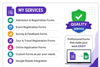 create professional google forms for admission, events, surveys and registration