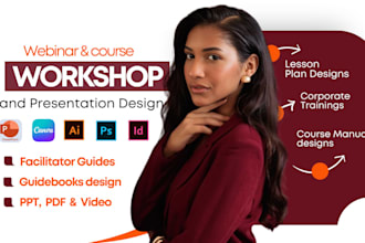 create corporate workshop training presentation materials, workbook design