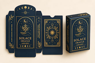 design tcg card game tuck box packaging with print ready box dieline