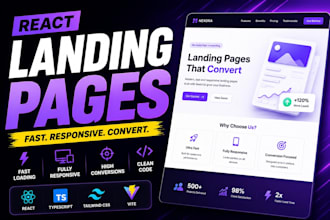 build a modern responsive react landing page