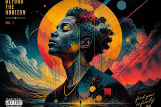 design a retro vintage vinyl album cover art for your music