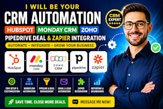 do jobnimbus crm hubspot automation monday zoho pipedrive zapier integration