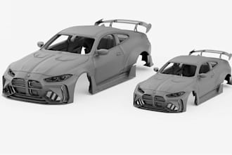 wide body kit model prototype design sculpt car body kit 3d cad design