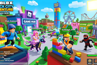 do full roblox game creation, roblox scripting, lua, maps and game development