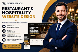 design squarespace restaurant, cafe, hotel, hospitality and food menu website