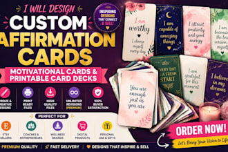 design custom affirmation cards, motivational cards and printable card decks