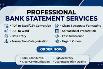 do bank statement work on urgent basis
