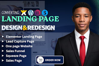 landing page, elementor landing, sales funnel, wordpress landing, wix landing