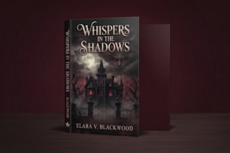 publish gothic horror book,comic style cover,book cover illustration,hardcover