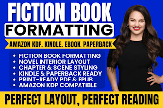 do fiction book formatting, KDP formatting, and kindle ebook formatting