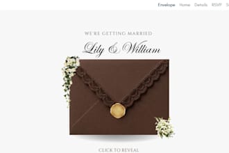 design a custom wedding website with rvsp