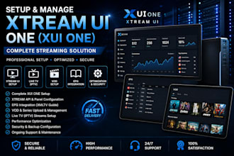 setup streaming, xui one, xtream ui, epg, vod