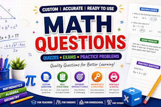 create math questions quizzes exams and practice problems