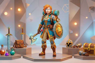 create a low poly 3d character for games