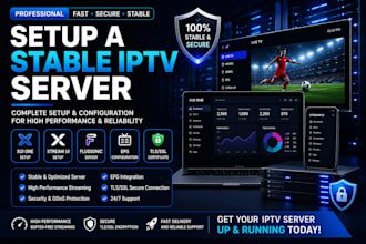 setup a stable iptv server, xui one, xtream ui, flussonic, epg, tls certificate,