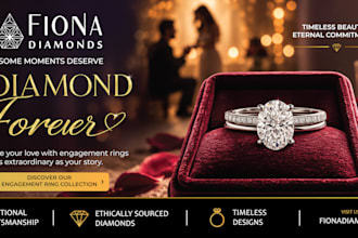 design professional luxury jewelry banners, ads and hoardings