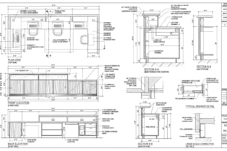 prepare detailed millwork drawing for cnc cutting, fabrication and manufacturing