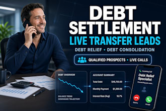 debt settlement live transfer leads, debt relief leads, debt consolidation leads