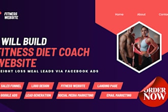 fitness diet coach website, weight loss meal leads via facebook ads