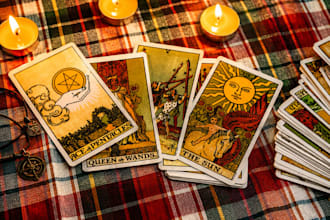 do custom card back design, tarot deck card, board game design, tuck box design