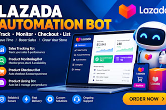 do lazada sales tracking bot, product checkout bot, monitoring bot, listing bot