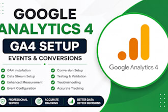 setup google analytics 4 ga4, events and conversions