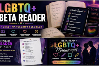 beta read your lgbtq romance, fantasy, or fiction manuscript