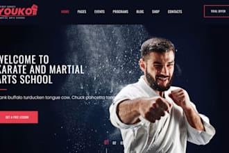 design wix martial arts website taekwondo academy boxing training class website