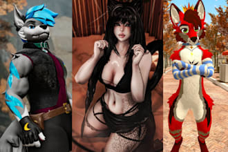 do vrchat furry avatar vrc avatar character 3d nsfw model rig fursona vrc vtuber