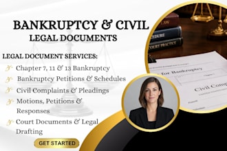 prepare legal documents for bankruptcy and civil matters