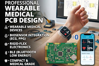 design wearable medical pcb, biosensor, ecg, ppg, ble and rigid flex electronics