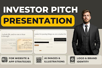 design investor pitch deck presentations with full branding concept