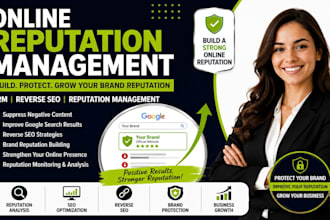 provide online reputation management, ORM and reverse SEO for brand reputation